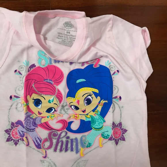 SHIMMER AND SHINE SILVER GLITTER T-SHIRT - Picture 6 of 7
